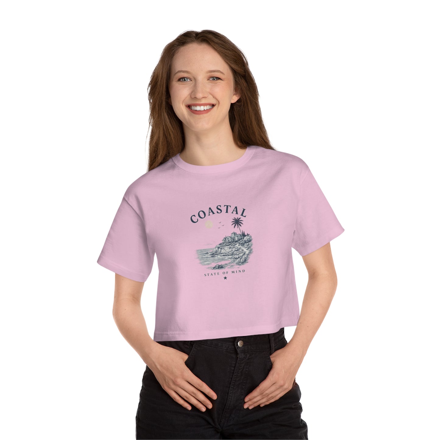 Coastal Vibes Cropped Tee — Women's Champion Heritage Beach Vibe T-Shirt