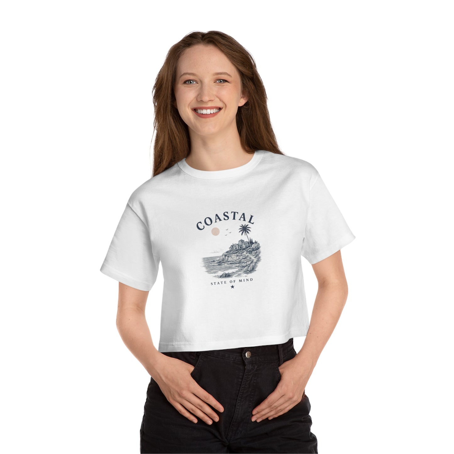 Coastal Vibes Cropped Tee — Women's Champion Heritage Beach Vibe T-Shirt