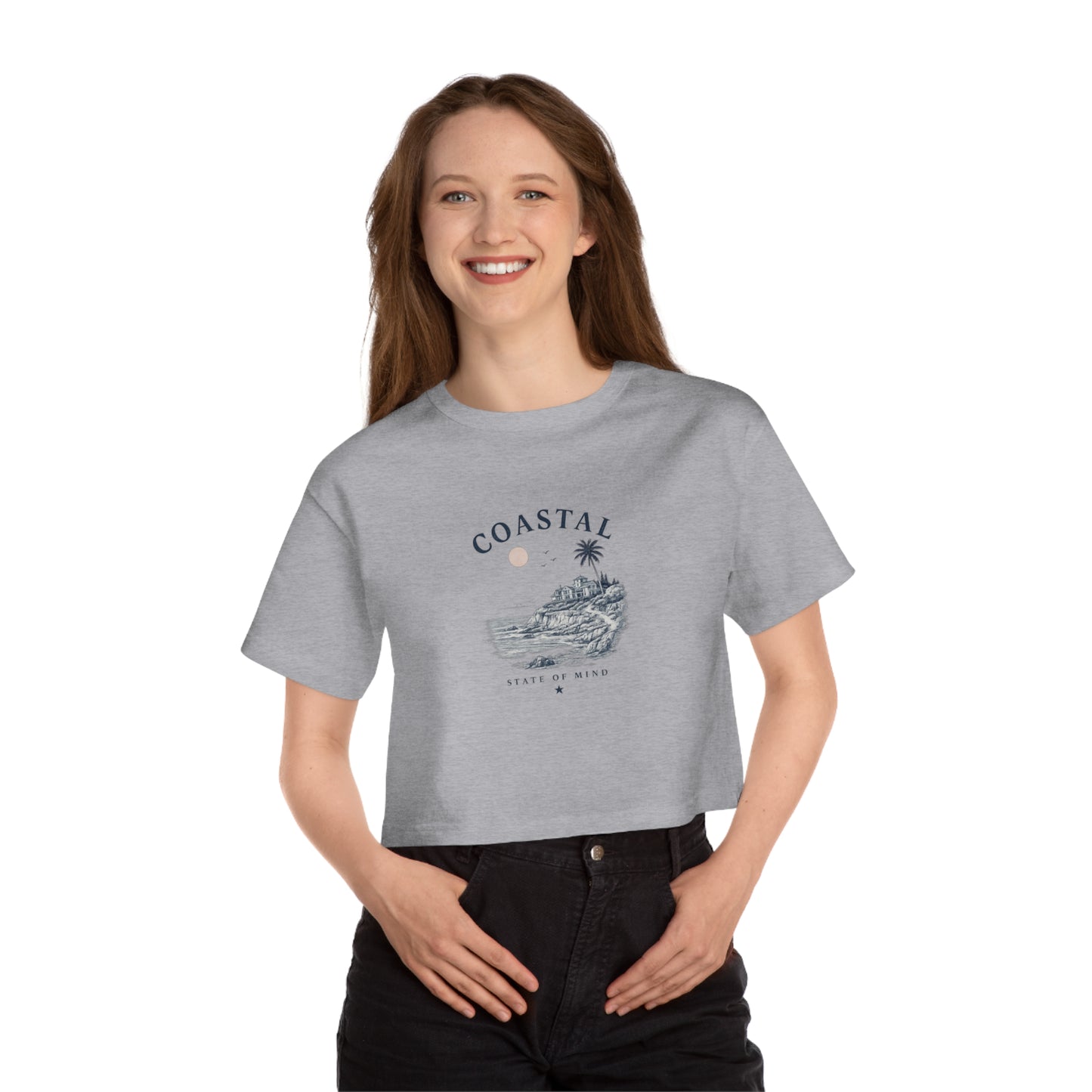 Coastal Vibes Cropped Tee — Women's Champion Heritage Beach Vibe T-Shirt