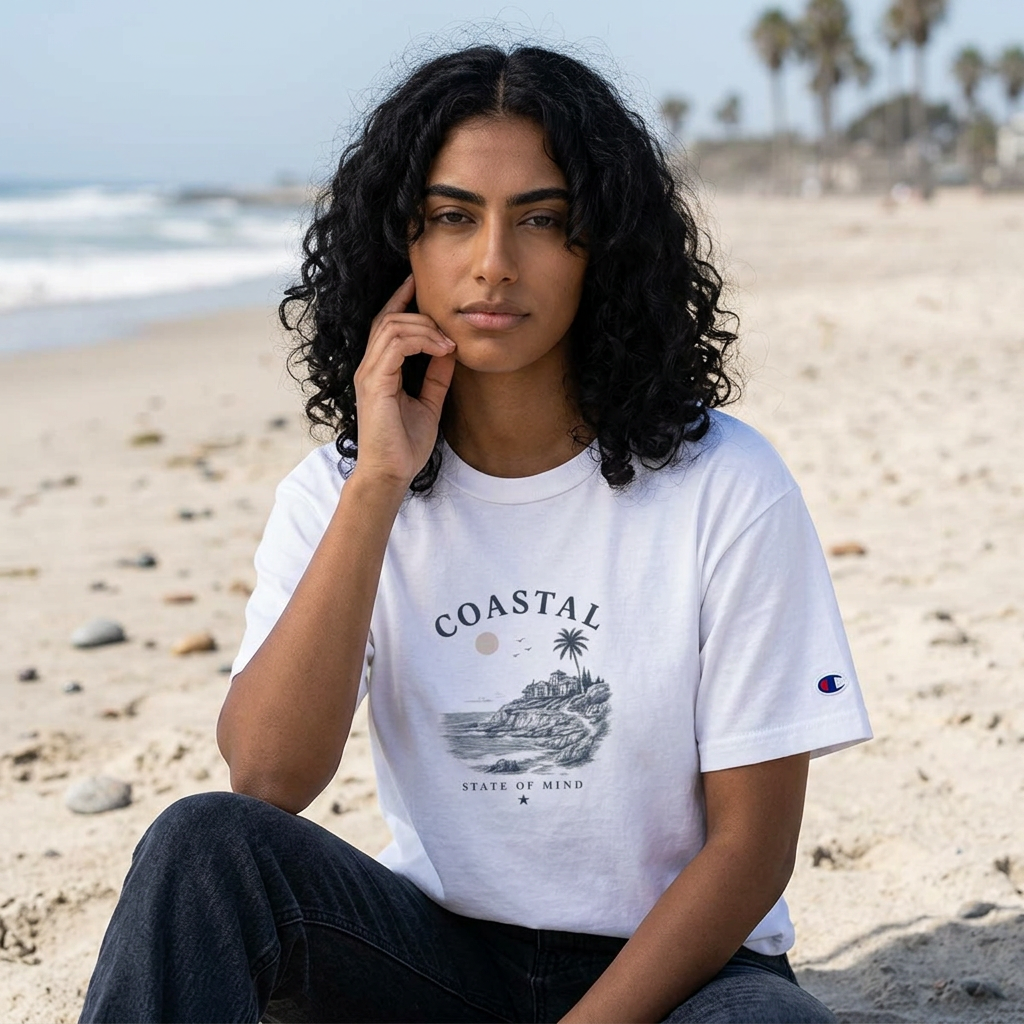 Coastal Vibes Cropped Tee — Women's Champion Heritage Beach Vibe T-Shirt